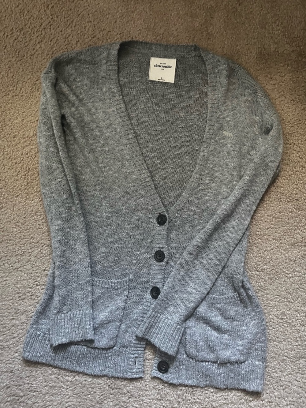 Vintage 2000’s Abercrombie kids women’s xs kids large gray cardigan y2k